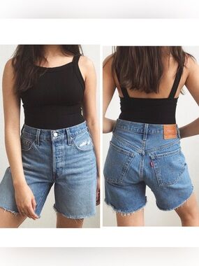 Levi’s 501 Mid Thigh Denim Shorts, 28
